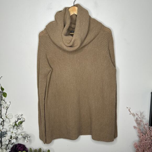 VINCE Turtleneck Tunic Sweater Wool Alpaca Camel Tan Sz S $445 {OO50} - Picture 2 of 6